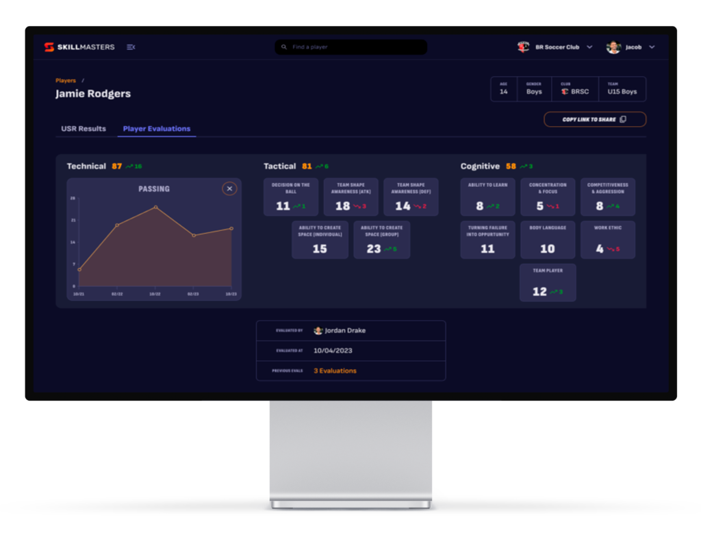 Track player progress through detailed profile pages